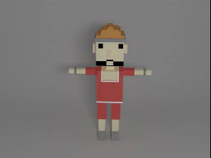 小詹姆斯 3d 低聚角色-人 3D 模型