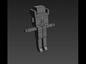 cowboy joe 3d low poly character- man 3D Model