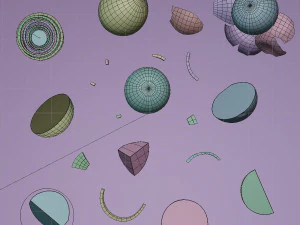 low poly red onion composition 3D Model