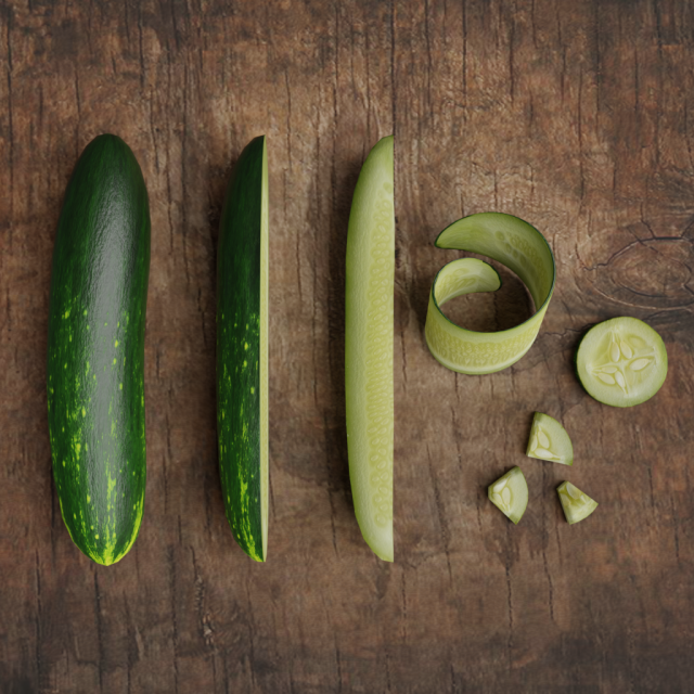 low poly photorealistic cucumber Modèle 3D .c4d .max .obj .3ds .fbx .stl .blend 