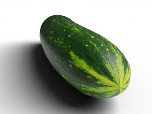 low poly photorealistic cucumber 3D Model