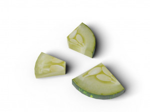 low poly photorealistic cucumber Modèle 3D