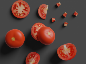 low poly tomato photorealistic scene 3D Model