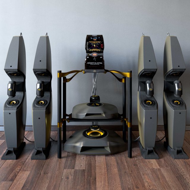 audio acoustic system Modelo 3D .c4d .max .obj .3ds .fbx .stl .blend 