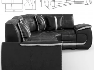 sof&aacute; bravo Modelo 3D