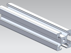 extruded profile 20x20x100 3D Model