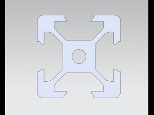 extruded profile 20x20x100 3D Model