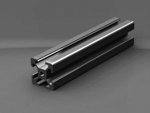extruded profile 20x20x100 3D Model