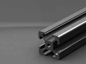 extruded profile 20x20x100 3D Model