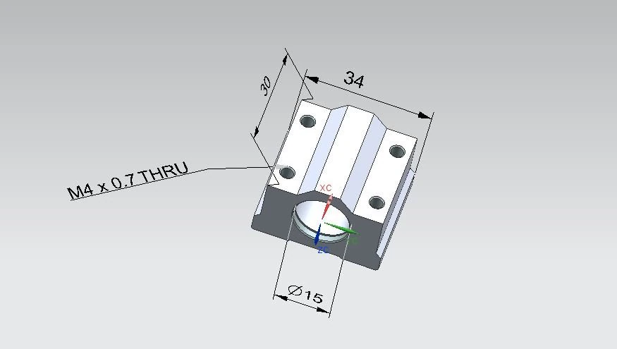 lm8uu linear bearing housing 3D Model .c4d .max .obj .3ds .fbx .stl .blend 