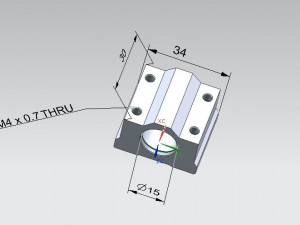 lm8uu linear bearing housing 3D Model