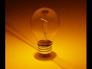 The light bulb is luminous 3D Model