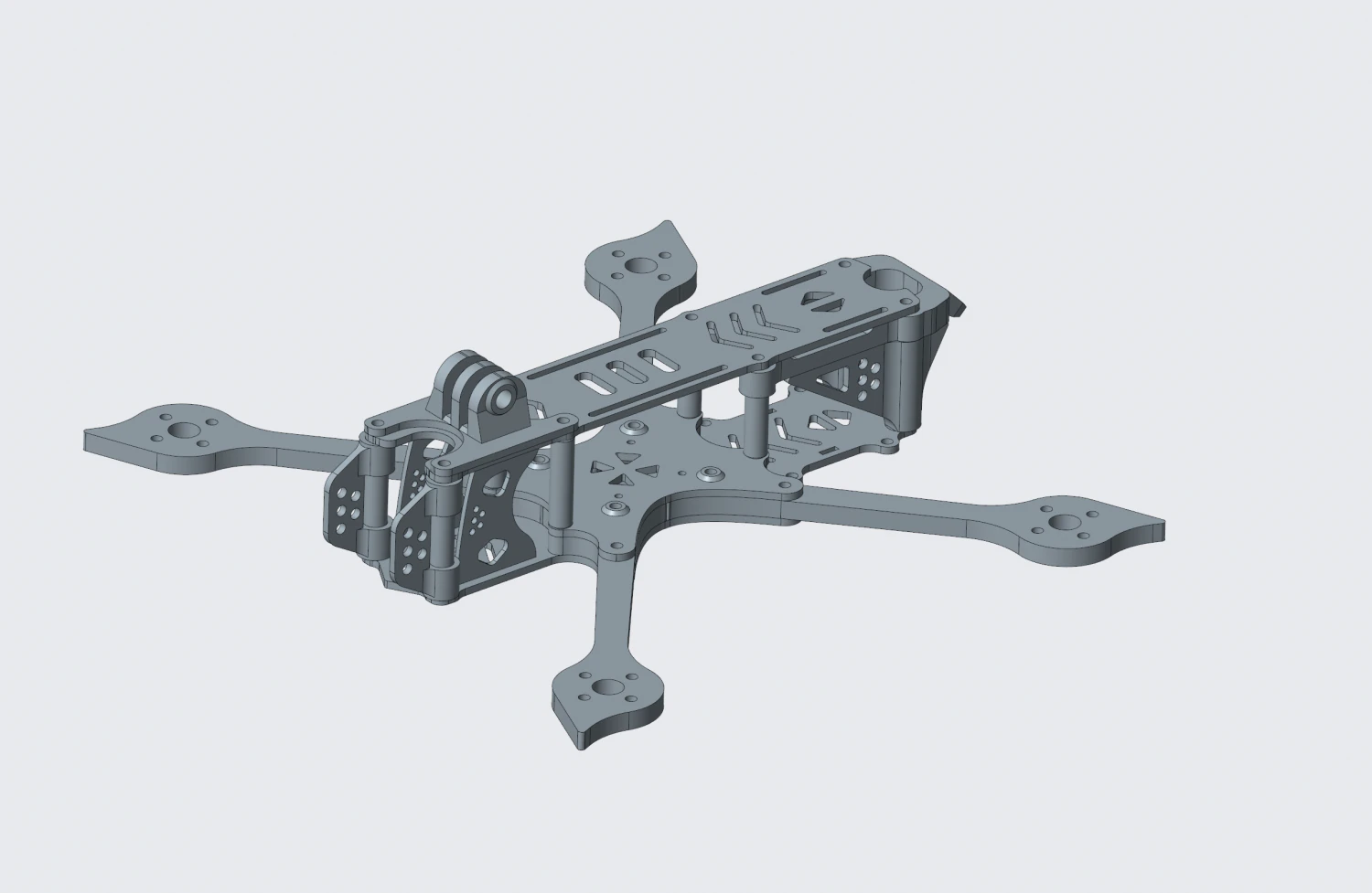 fpv race drone frame - 5 inch quadcopter 3D Print Model .c4d .max .obj .3ds .fbx .stl .blend
