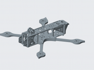 fpv race drone frame - 5 inch quadcopter 3D-printmodel