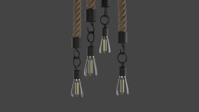 ceiling lamp rope Model 3D .c4d .max .obj .3ds .fbx .stl .blend 