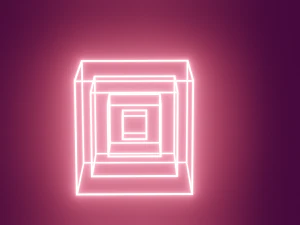 cubo al neon Modello 3D