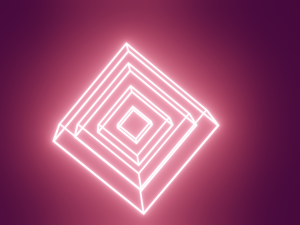 neon cube Model 3D