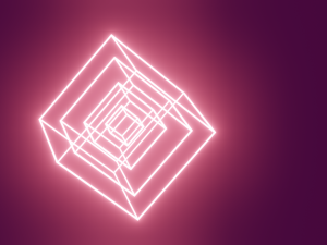 neon cube Model 3D