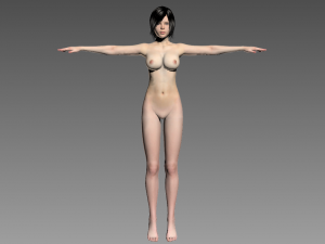 nude - bikini woman nude girl rabbit female 3D Model