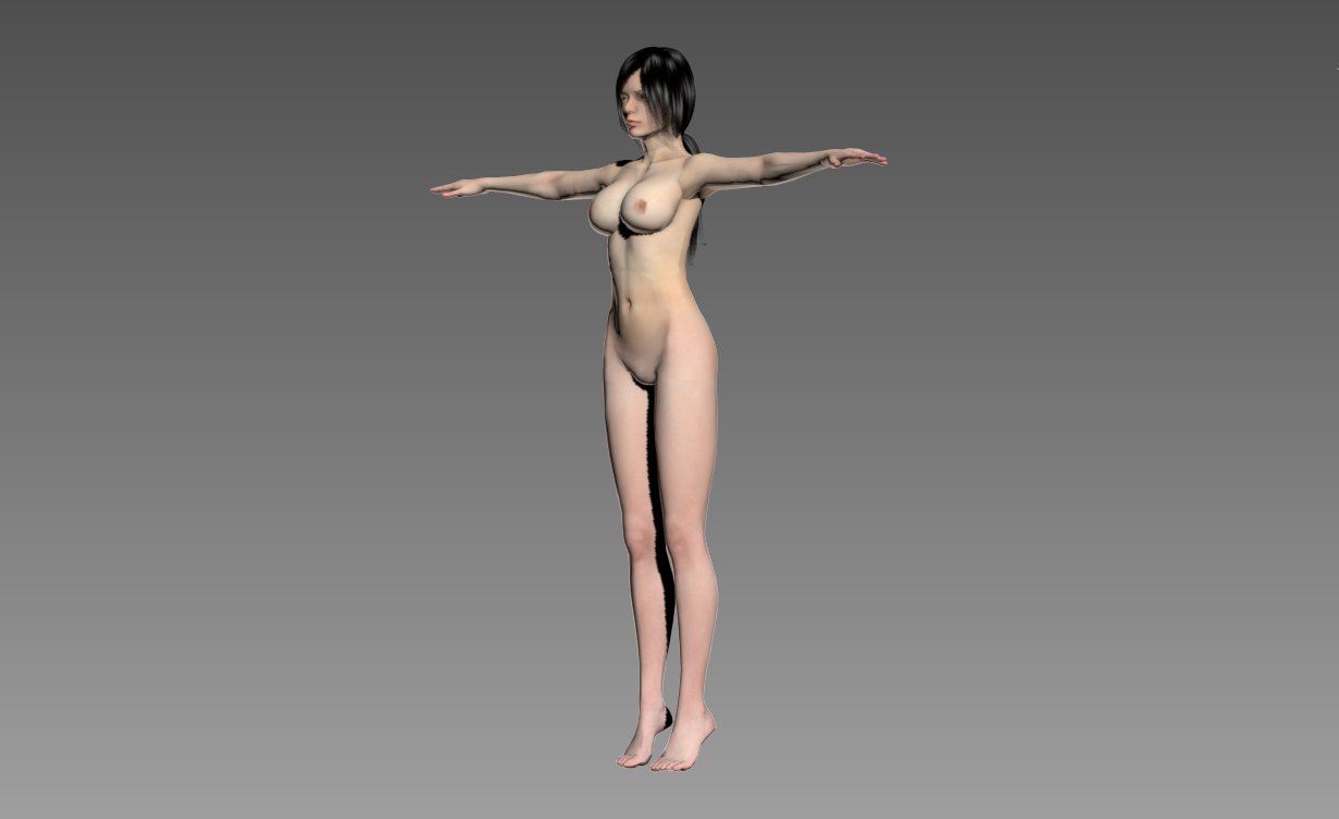 Woman. nude - bikini woman nude girl rabbit female 3D Models. 