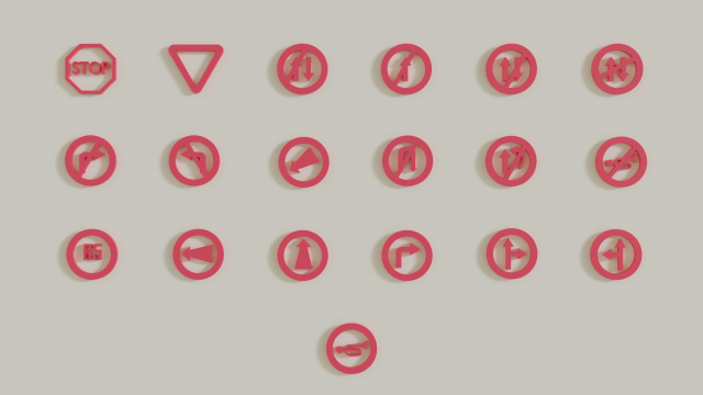 road signs Model 3D .c4d .max .obj .3ds .fbx .stl .blend 