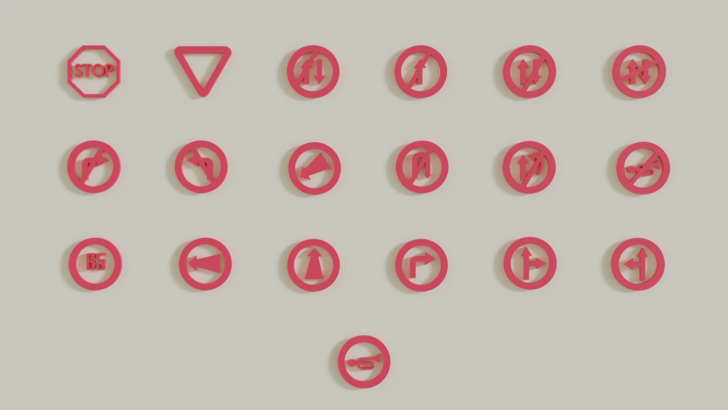 road signs 3D Model .c4d .max .obj .3ds .fbx .stl .blend 