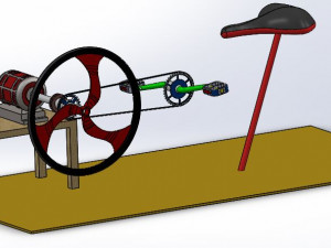 electricity generate by pedal energyasmsldasmsldprt 3D Model