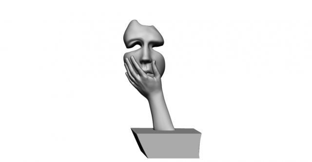 shocked woman 3D-printmodel .c4d .max .obj .3ds .fbx .stl .blend 