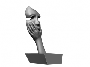 shocked woman 3D-printmodel