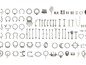 Piercing Mega Pack - 100 Pieces in 1 3D 모델