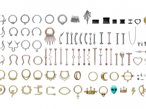 Piercing Mega Pack - 100 Pieces in 1 3D 모델