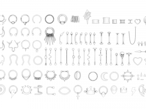 Piercing Mega Pack - 100 Pieces in 1 3D 모델
