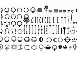 Piercing Mega Pack - 100 Pieces in 1 3D 모델