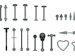 Piercing Mega Pack - 100 Pieces in 1 3D 모델