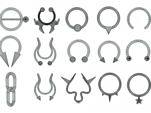 Piercing Mega Pack - 100 Pieces in 1 3D 모델