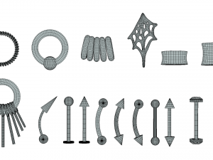 Piercing Mega Pack - 100 Pieces in 1 3D 모델