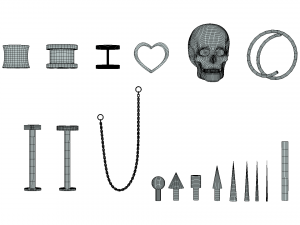 Piercing Mega Pack - 100 Pieces in 1 3D 모델