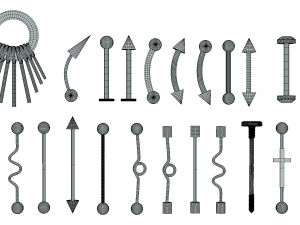 Piercing Mega Pack - 100 Pieces in 1 3D 모델