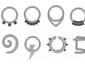Piercing Mega Pack - 100 Pieces in 1 3D 모델