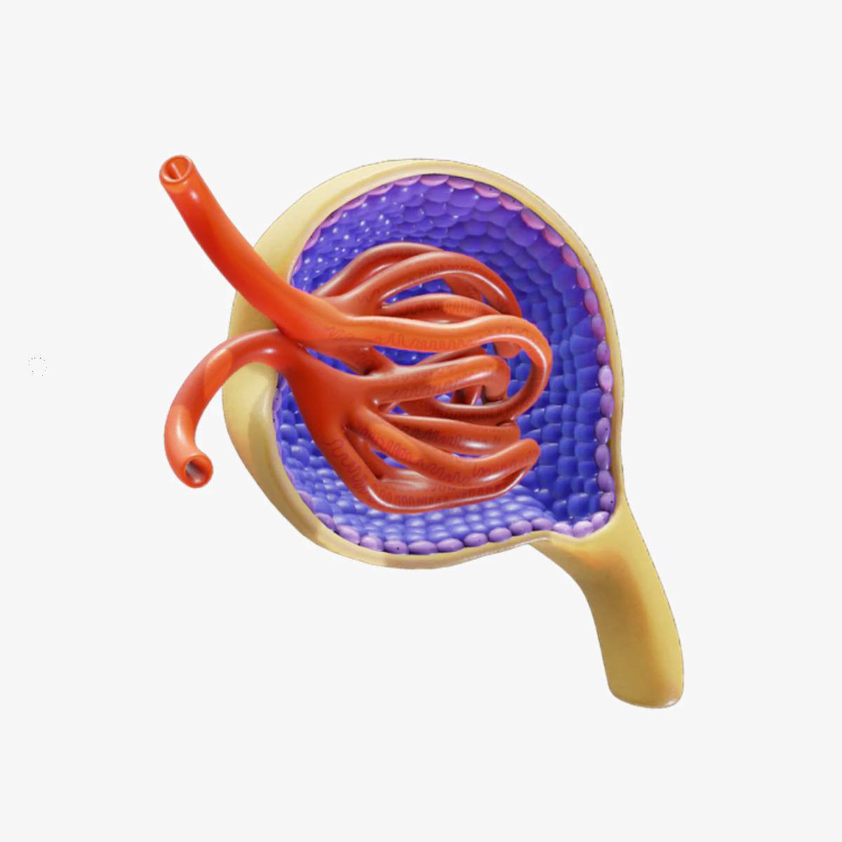 Glomerulus Anatomy 3D Model .c4d .max .obj .3ds .fbx .stl .blend 