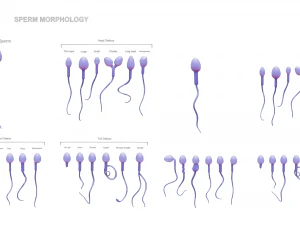 精子の形態の正常と異常 3Dモデル