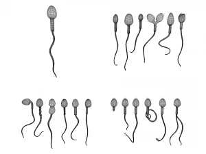 精子の形態の正常と異常 3Dモデル