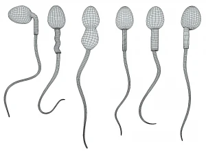 精子の形態の正常と異常 3Dモデル