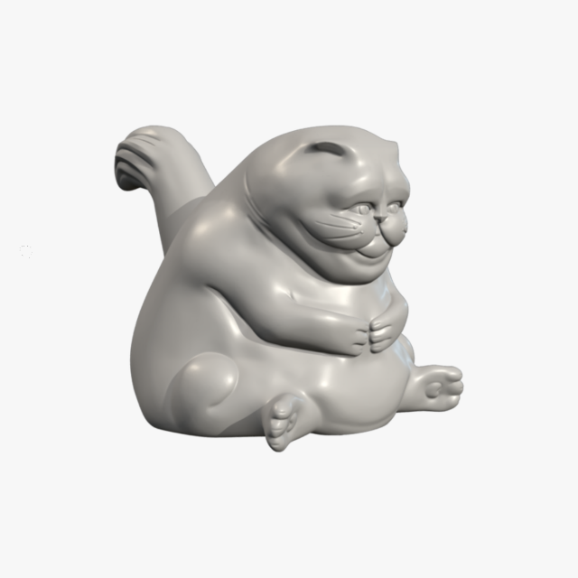 Fat Cat 3d Printable 3D Принт Модель .c4d .max .obj .3ds .fbx .stl .blend 