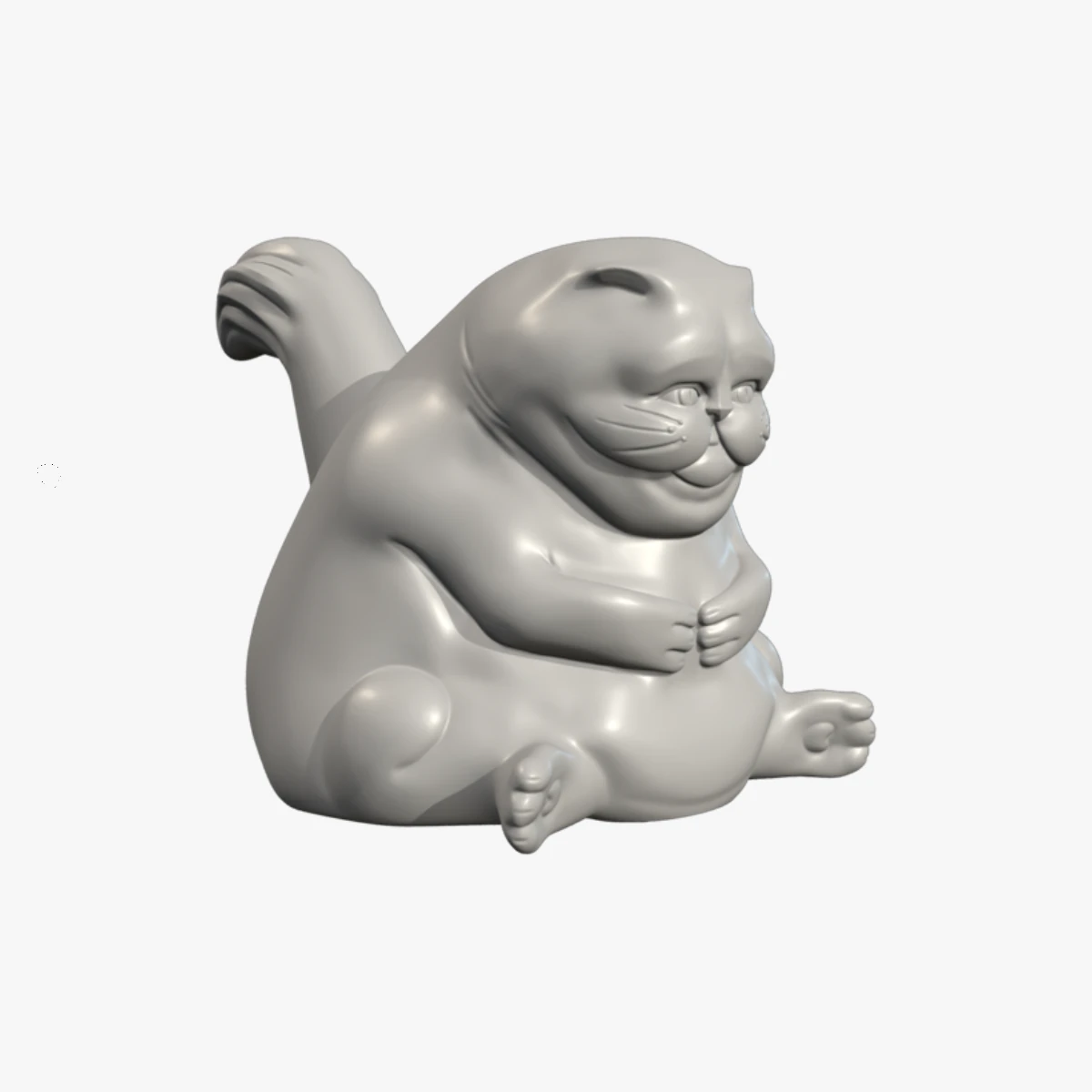 Fat Cat 3d Printable 3D Print Model .c4d .max .obj .3ds .fbx .stl .blend