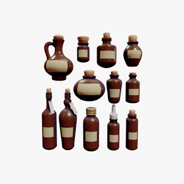 Potion Pack - 12 in 1 3Dモデル .c4d .max .obj .3ds .fbx .stl .blend 