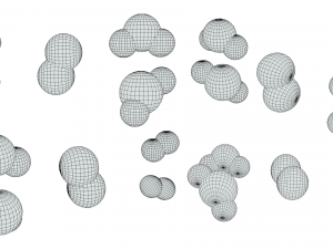 Reaction of Hydrogen and Oxygen to Water 3D Model