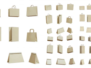 Paper Bag Pack - 9 in 1 3D Model