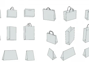 Paper Bag Pack - 9 in 1 3D Model