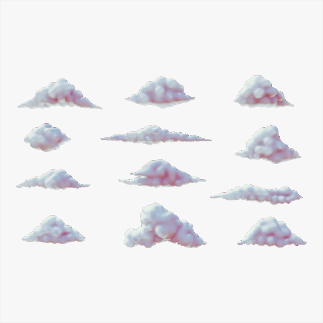 Clouds Pack - 12 in 1 Modello 3D .c4d .max .obj .3ds .fbx .stl .blend 